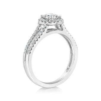 Luminesce Lab Grown 14ct White Gold 1 Carat Diamond Split Shank Ring