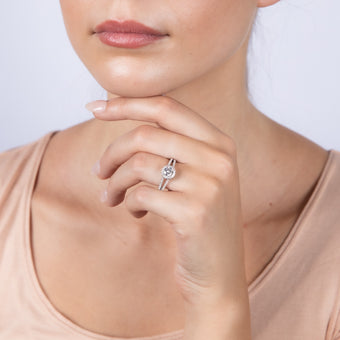 Luminesce Lab Grown 14ct White Gold 1 Carat Diamond Split Shank Ring