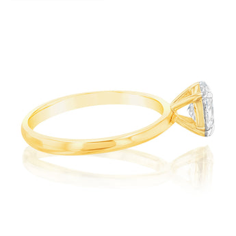 Luminesce Lab Grown 14ct Yellow Gold 1 Carat Oval Certified Solitaire Ring