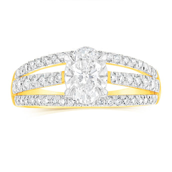 Luminesce Lab Grown 9ct Yellow Gold 1.5 Carat Diamond Solitaire Fancy Ring