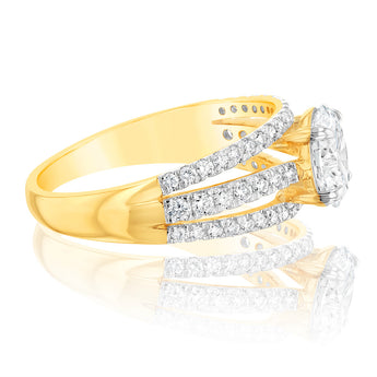 Luminesce Lab Grown 9ct Yellow Gold 1.5 Carat Diamond Solitaire Fancy Ring