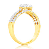 Luminesce Lab Grown 9ct Yellow Gold 1.5 Carat Diamond Solitaire Fancy Ring