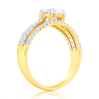 Luminesce Lab Grown 9ct Yellow Gold 1.5 Carat Diamond Solitaire Fancy Ring