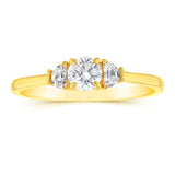 Luminesce Lab Grown 9ct Yellow Gold 0.60 Carat Diamond Solitaire Fancy Ring