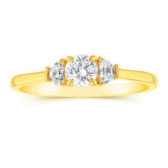 Luminesce Lab Grown 9ct Yellow Gold 0.60 Carat Diamond Solitaire Fancy Ring
