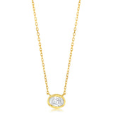 Luminesce Lab Grown 9ct Yellow Gold 1/5 Carat Diamond Oval Shaped Bezel Pendant