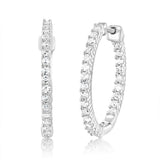Luminesce Lab Grown Sterling Silver 1/2 Carat Diamond Hoop Earrings