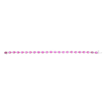 Luminesce Lab Grown 1/2 Carat Diamond Sterling Silver Created Ruby Tennis Bracelet