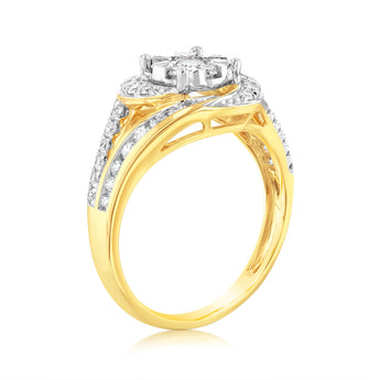 Luminesce Lab Grown 9ct Yellow Gold 1 Carat Bridal Diamond Ring Set