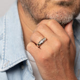 Luminesce Lab Grown 1/5 Carat Diamond Channel Gents Ring in Gold Plated Silver