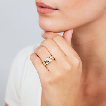 Luminesce Lab Grown 9ct Yellow Gold 3/4 Carat Diamond Bridal Ring Set