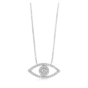 Luminesce Lab Grown 1/4 Carat Diamond Evil Eye Pendant in Sterling Silver