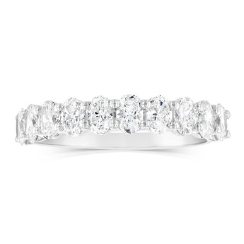 Luminesce Lab Grown 9ct White Gold Eternity Oval Cut Shaped Ring in 1 Carat Diamond