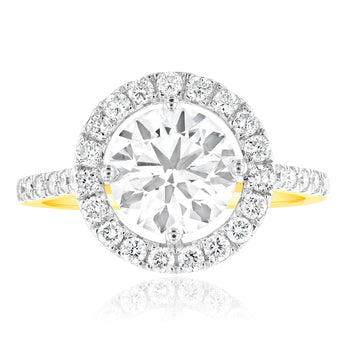 Luminesce Lab Grown 18ct Yellow Gold 2.5 Carats Diamond Solitaire Fancy Ring