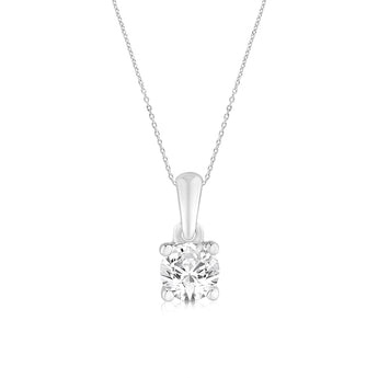 Luminesce Lab Grown 3/4 Carat Diamond Solitaire Pendant on 9ct White Gold Adjustable Chain