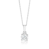 Luminesce Lab Grown 1 Carat Diamond Solitaire Pendant on 9ct White Gold Chain