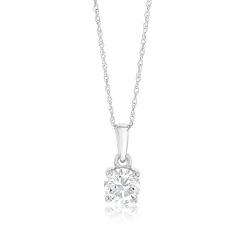 Luminesce Lab Grown 1 Carat Diamond Solitaire Pendant on 9ct White Gold Chain
