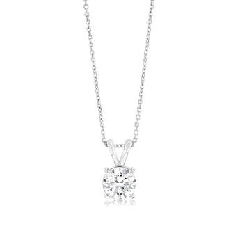 Luminesce Lab Grown Solitaire 1.5Ct Diamond Pendant in 9ct White Gold with Adjustable Chain