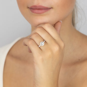 Luminesce Lab Grown 9ct yellow Gold 0.55 Carat Halo Brilliant Cut Ring