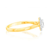 Luminesce Lab Grown 9ct yellow Gold 0.40 Carat Halo Oval Brilliant Cut Ring