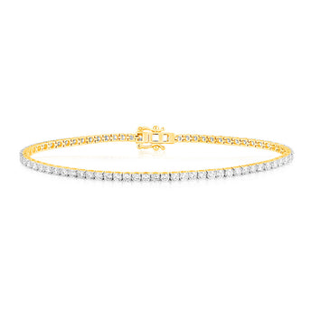 Luminesce Lab Grown 3 Carat Diamond Tennis Bracelet in 9ct Yellow Gold
