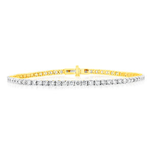 Luminesce Lab Grown 4 Carat Diamond Tennis Bracelet in 9ct Yellow Gold