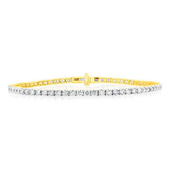 Luminesce Lab Grown 4 Carat Diamond Tennis Bracelet in 9ct Yellow Gold