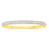 Luminesce Lab Grown 1 Carat Diamond Bangle in 9ct Yellow Gold
