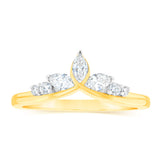 Luminesce Lab Grown 1/3 Carat Marquise and Brilliant Cut Diamonds Dress Ring in 9ct Yellow Gold