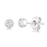 Luminesce Lab Grown 1/5 Carat Sterling Silver Bezel Diamond Studs
