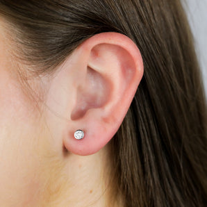 Luminesce Lab Grown 0.30 Carat Sterling Silver Bezel Diamond Studs
