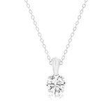 Luminesce Lab Grown 1 Carat Solitaire Diamond Pendant Sterling Silver