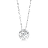 Luminesce Lab Grown 1.10 Carat Diamond Solitaire Halo Pendant Sterling Silver
