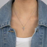 Luminesce Lab Grown 1/4 Carat Cross Pendant on 45cm Chain in 9ct White Gold