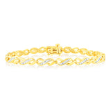 Luminesce Lab Grown 1/2 Carat Tennis Diamond Bracelet in Gold Plated Silver 17.5CM