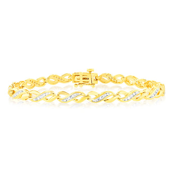 Luminesce Lab Grown 1/2 Carat Tennis Diamond Bracelet in Gold Plated Silver 17.5CM