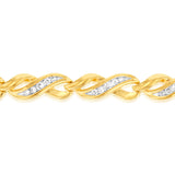 Luminesce Lab Grown 1/2 Carat Tennis Diamond Bracelet in Gold Plated Silver 17.5CM