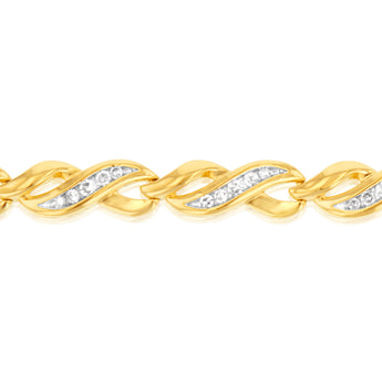 Luminesce Lab Grown 1/2 Carat Tennis Diamond Bracelet in Gold Plated Silver 17.5CM