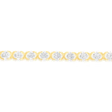 Luminesce Lab Grown 1 Carat Tennis Diamond Bracelet in Gold Plated Silver  17.5CM