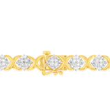Luminesce Lab Grown 1 Carat Tennis Diamond Bracelet in Gold Plated Silver  17.5CM