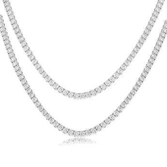 Luminesce Lab Grown 12 Carats Diamond Tennis Necklace in 9ct White Gold