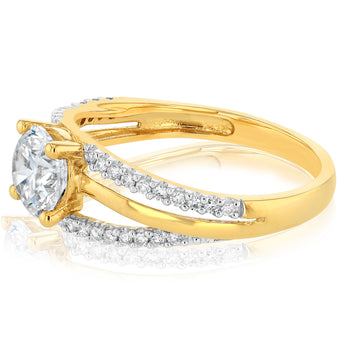 Luminesce Lab Grown 0.90 Carat Diamond Ring in 9ct Yellow Gold