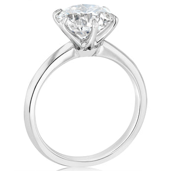 Luminesce Lab Grown Sterling Silver 3 Carat Diamond Solitaire Ring