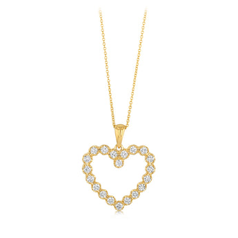 Luminesce Lab Grown 1/2 Carat Diamond Heart Pendant on 45cm Chain in 9ct Yellow Gold