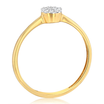 Luminesce Lab Grown Cluster Diamond Ring in 9ct Yellow Gold
