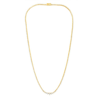 Luminesce Lab Grown 3 Carat Diamond Tennis Necklace in 9ct Yellow Gold