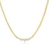 Luminesce Lab Grown 3 Carat Diamond Tennis Necklace in 9ct Yellow Gold