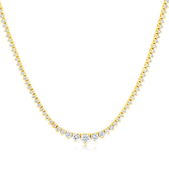 Luminesce Lab Grown 3 Carat Diamond Tennis Necklace in 9ct Yellow Gold