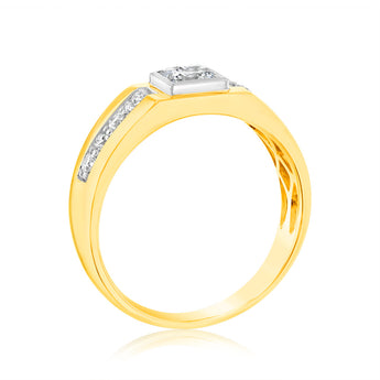 Luminesce Lab Grown 1 Carat Diamond Gents Ring in 9ct Yellow Gold