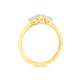 Luminesce Lab Grown 3 Diamond Trilogy Ring in 9ct Yellow Gold